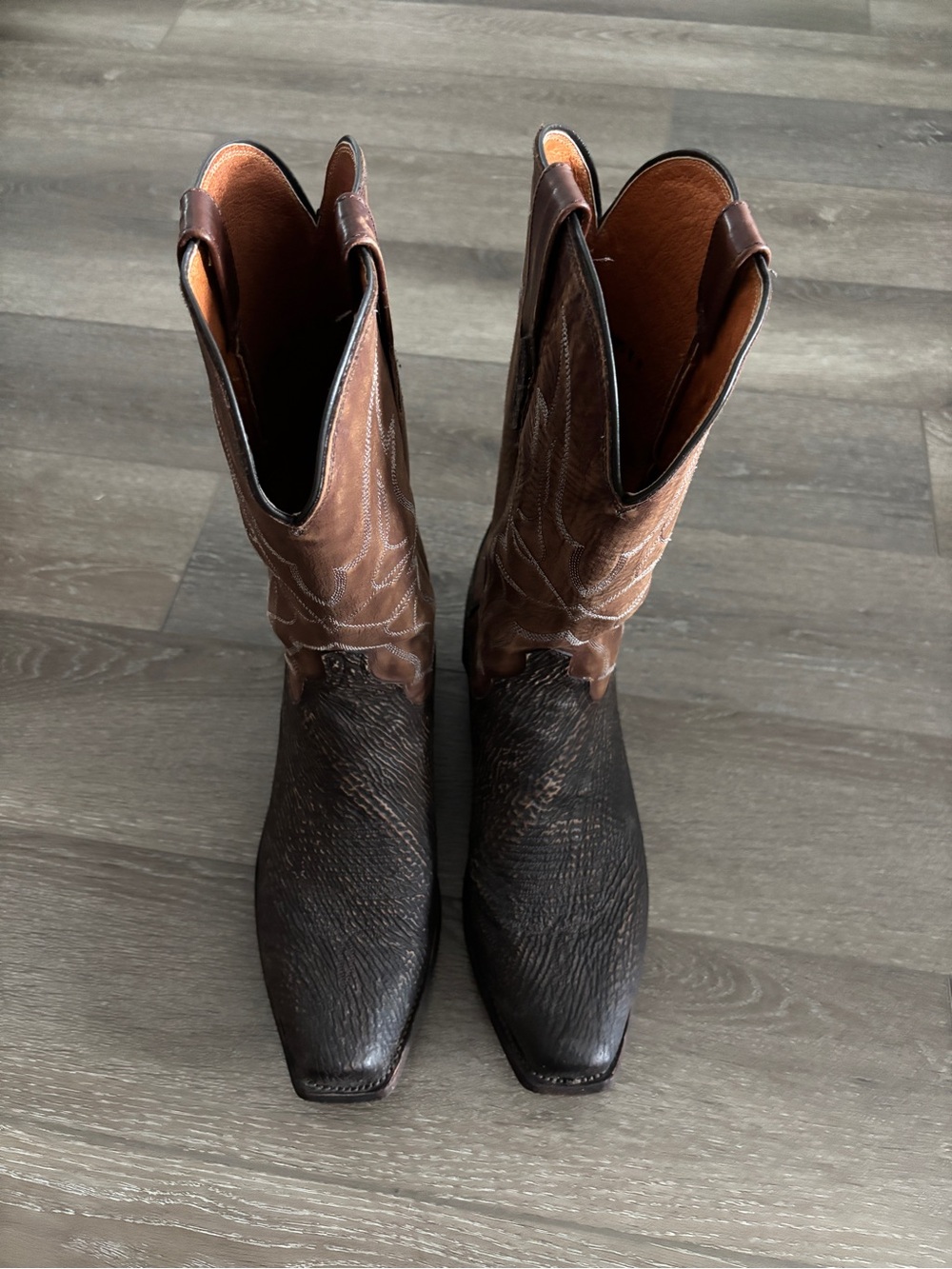 Lucchese Carl M3105 Sharkskin Cowboy Boots